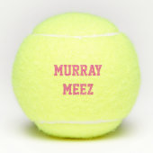 ペット名&インスタグラムハンドルテニスボール玩具 – ピンク テニスボール (正面)