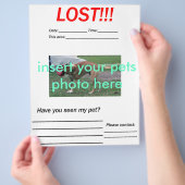 ペット失ったフライヤー – 垂直 チラシ (手)