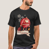 ペット好きのクリスマススペシャル：レッドサンタ&ドッグ Tシャツ (正面)