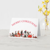 ペット好きのグリーティングカードのためのメリークリスマス カード (黄色い花)