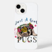ペット好きのパグ好きな女の子 Case-Mate iPhoneケース (裏面)