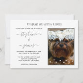 ペット好きの人と結婚する人結婚の写真 招待状 (正面)