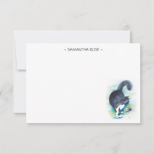 ペット好きの水彩札 招待状 (正面)