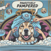 ペット好きの犬のカスタムカットのビニールシール シール (正面)