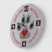 ペット好きの犬の時間だ ラージ壁時計 (傾斜)