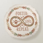 ペット好きの繰り返しを育てる ラウンドクッション (正面)