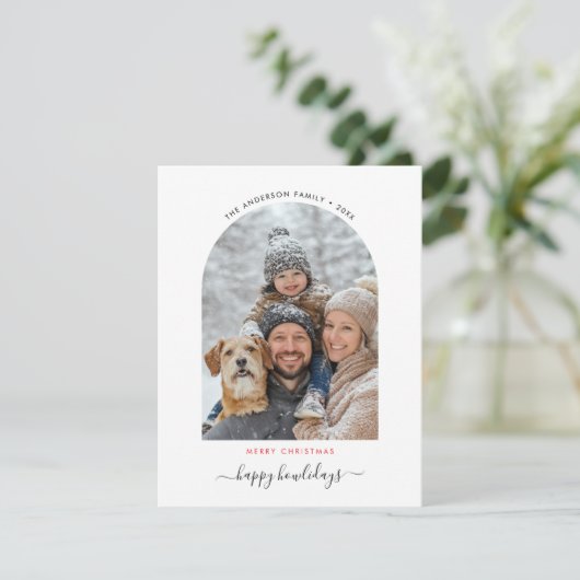 ペット家族クリスマスドッグ写真ハッピーハウデイ シーズンカード (スタンド正面)