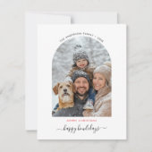 ペット家族クリスマスドッグ写真ハッピーハウデイ シーズンカード (正面)