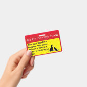 ペット専用の緊急カード バッジ (手持ち)