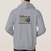 ペット専門の灰色のフード付きスウェットシャツ パーカ (裏面)