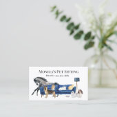 ペット座っている犬の猫のトレーニング水の色のペット馬 名刺 (スタンド正面)