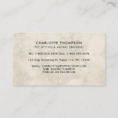 ペット座っている犬の猫の馬ボホウォーターの動物の色 名刺 (裏面)