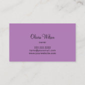 ペット座ってかわいい犬と猫のロゴペットケアパープル 名刺 (裏面)