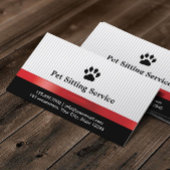 ペット座って可愛い肉印刷レッドリボン 名刺