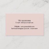 ペット座って可愛い足のハートロゴ赤面ピンク 名刺 (裏面)