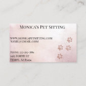 ペット座りグルーミング獣医バラ金ゴールドポー 名刺 (裏面)