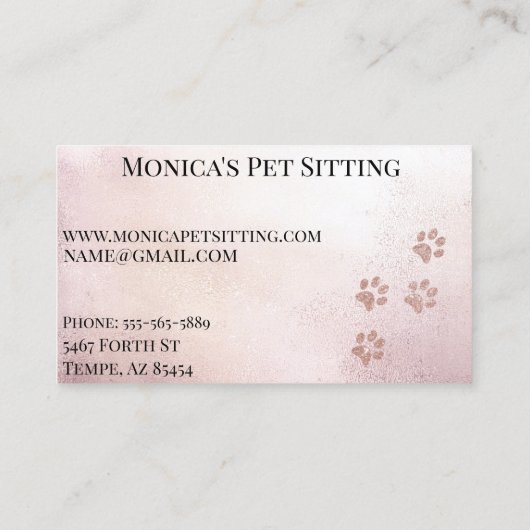 ペット座りグルーミング獣医バラ金ゴールドポー 名刺 (裏面)