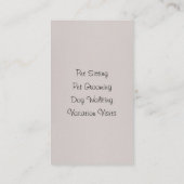 ペット座りサービスキャットグルーミングドッグ歩く 名刺 (裏面)