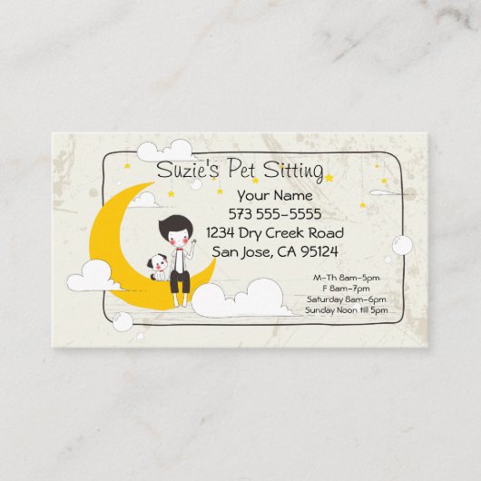 ペット座りサービス名刺 予約カード (正面)