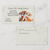 ペット座りサービス名刺 予約カード (正面/裏面)