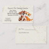 ペット座りサービス名刺 予約カード (正面/裏面)