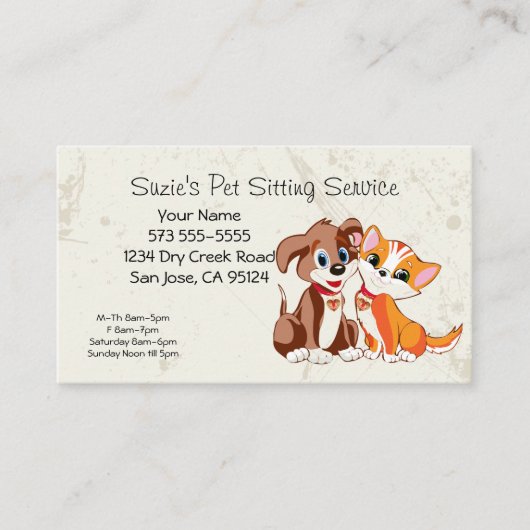 ペット座りサービス名刺 予約カード (正面)