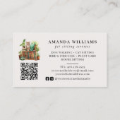 ペット座りサービス水色QRコード 名刺 (裏面)