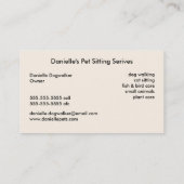 ペット座りサービス 名刺 (裏面)