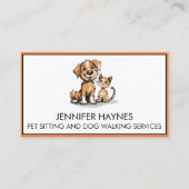 ペット座りペット犬歩くサービスカワイイ 名刺 (正面)