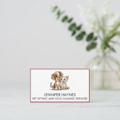 ペット座りペット犬歩くサービスカワイイ 名刺 (スタンド正面)