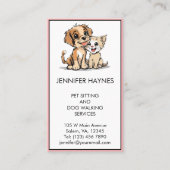 ペット座りペット犬歩くサービスカワイイ 名刺 (正面)