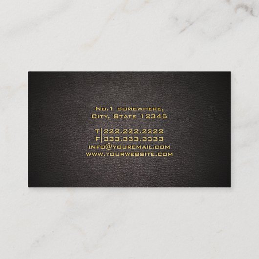 ペット座りモノグラム金ゴールドペットポーペットケア 名刺 (裏面)