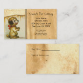 ペット座りヴィンテージ猫名刺 名刺 (正面/裏面)