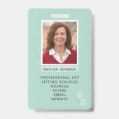 ペット座り手紙写真識別バッジ バッジ (正面)