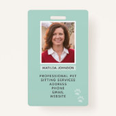 ペット座り手紙写真識別バッジ バッジ (正面)