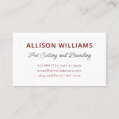 ペット座り搭乗名刺 名刺 (裏面)