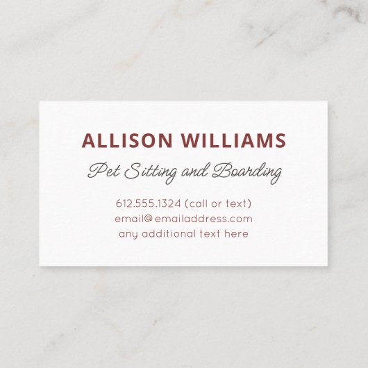 ペット座り搭乗名刺 名刺 (裏面)