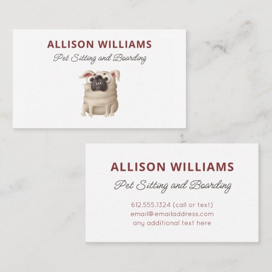 ペット座り搭乗名刺 名刺 (正面/裏面)