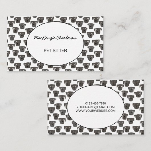 ペット座り水彩犬の名刺 名刺 (正面/裏面)