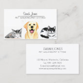 ペット座り犬ねこトレーニング水色 名刺 (正面/裏面)