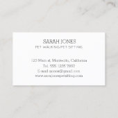 ペット座り犬ねこトレーニング水色 名刺 (裏面)