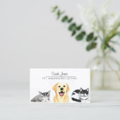 ペット座り犬ねこトレーニング水色 名刺 (スタンド正面)