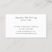 ペット座り犬ねこトレーニング水色 名刺 (裏面)