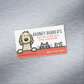 ペット座り犬ねこモルモットかわいい動物の恋人 マグネット名刺 (インサイチュ)