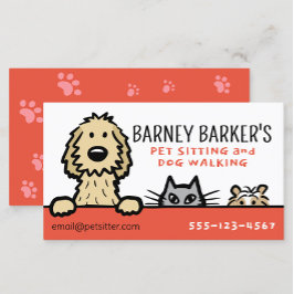 ペット座り犬ねこモルモットかわいい動物の恋人 名刺