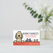 ペット座り犬ねこモルモットかわいい動物の恋人 名刺 (スタンド正面)