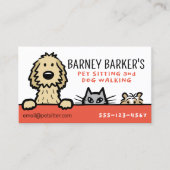 ペット座り犬ねこモルモットかわいい動物の恋人 名刺 (正面)