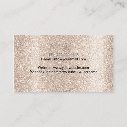 ペット座り犬の足のロゴモダン金ゴールドグリッター 名刺 (裏面)