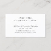 ペット座り犬歩く猫水色 名刺 (裏面)