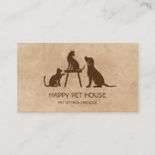 ペット座り犬歩く猫獣医ビジネス 名刺 (正面)